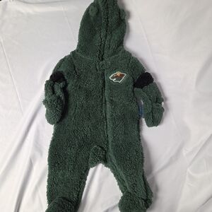NHL Wild Green Fleece Kids‎ Snowsuit 3/6 Months